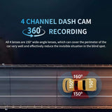 4CH GPS Radar Dash Cam 360° 24H Parking Monitor Smart Technology  