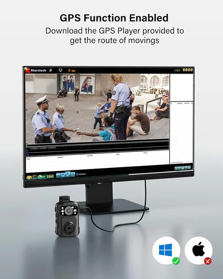 4K Body Camera IP68 GPS Bodycam 128GB & Charging Dock Security Cameras  