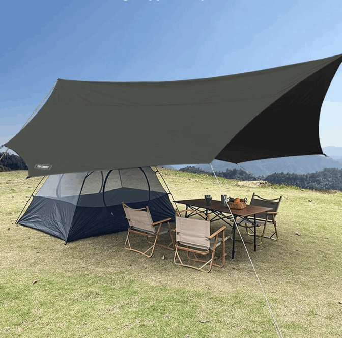 5.1 x 5.1m Tarp Waterproof Awning Shade Tent Shelter Sunshade Camping Equipment  