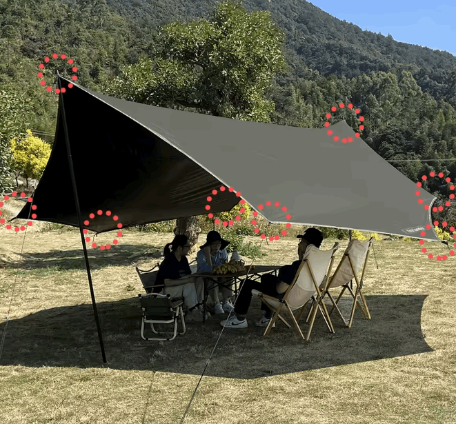 5.1 x 5.1m Tarp Waterproof Awning Shade Tent Shelter Sunshade Camping Equipment  
