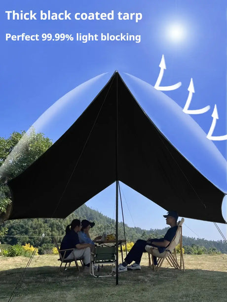 5.1 x 5.1m Tarp Waterproof Awning Shade Tent Shelter Sunshade Camping Equipment  