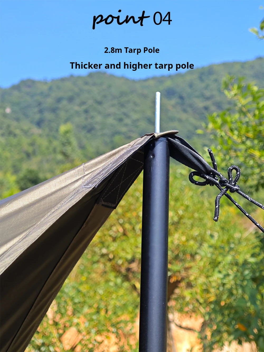 5.1 x 5.1m Tarp Waterproof Awning Shade Tent Shelter Sunshade Camping Equipment  BushLine