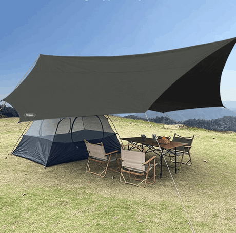 5.1 x 5.1m Tarp Waterproof Awning Shade Tent Shelter Sunshade Camping Equipment  BushLine