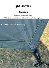 5.1 x 5.1m Tarp Waterproof Awning Shade Tent Shelter Sunshade Camping Equipment  BushLine