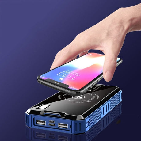 50000mAh Solar Power Bank Wireless Charger Outdoor External Battery Poverbank Portable Charger for iPhone 16  Samsung Powerbank wifi & wireless  