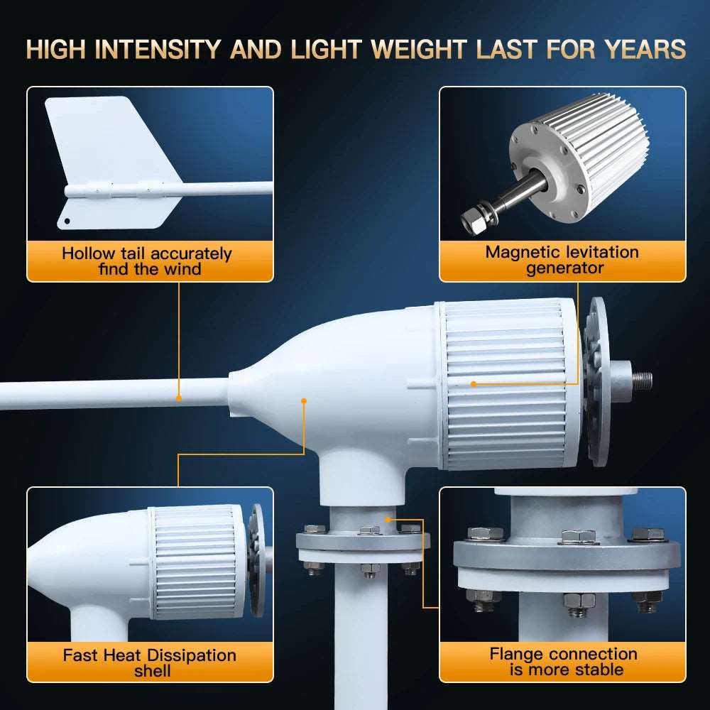5000W & 2000W Horizontal M6 Wind Turbine Generator Wind Turbine  BushLine