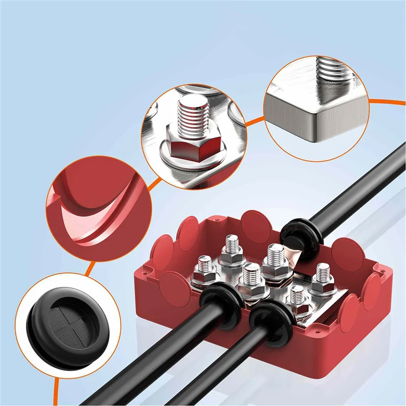 500A Marine Bus Bar 48V Power Distribution Block M10 & M8 in 1 electrical supplys  BushLine