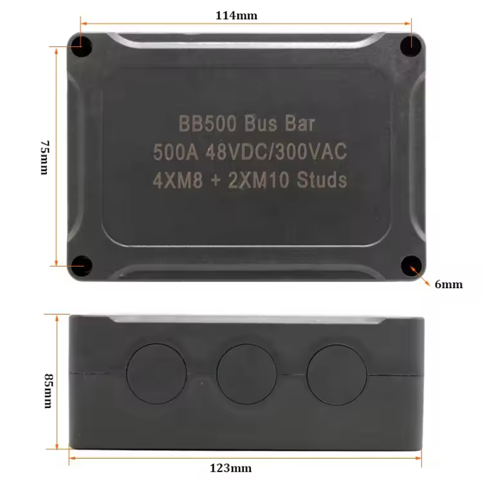 500A Marine Bus Bar 48V Power Distribution Block M10 & M8 in 1 electrical supplys  BushLine