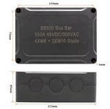 500A Marine Bus Bar 48V Power Distribution Block M10 & M8 in 1 electrical supplys  BushLine