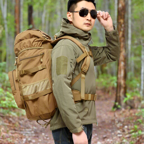 50L Military Tactical Backpack Large Capacity BackPacks BushLine Khaki