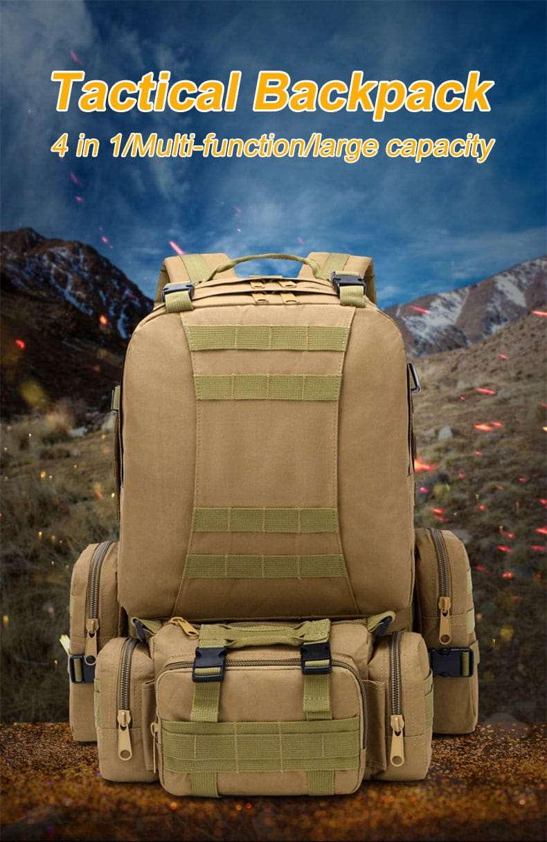 55L-70L Molle Tactical Backpack 4in1 BackPacks  