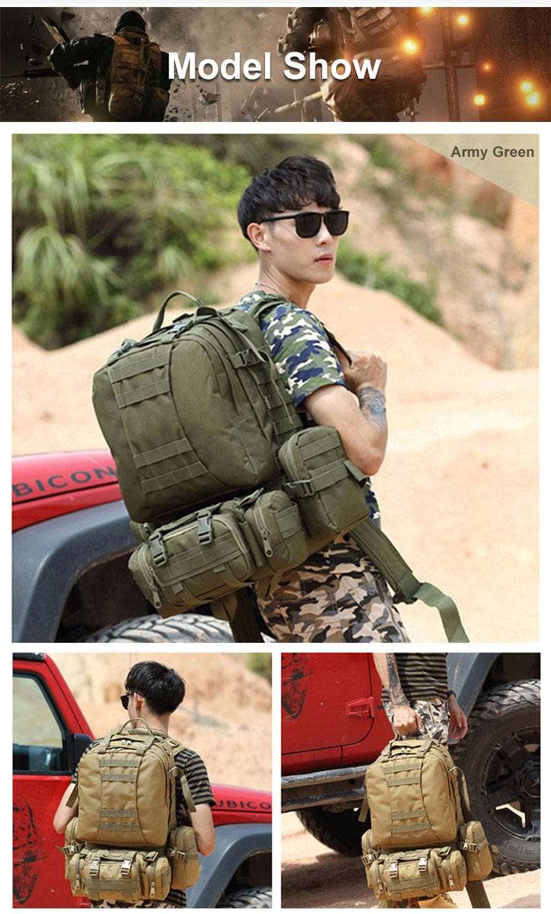 55L-70L Molle Tactical Backpack 4in1 BackPacks  BushLine