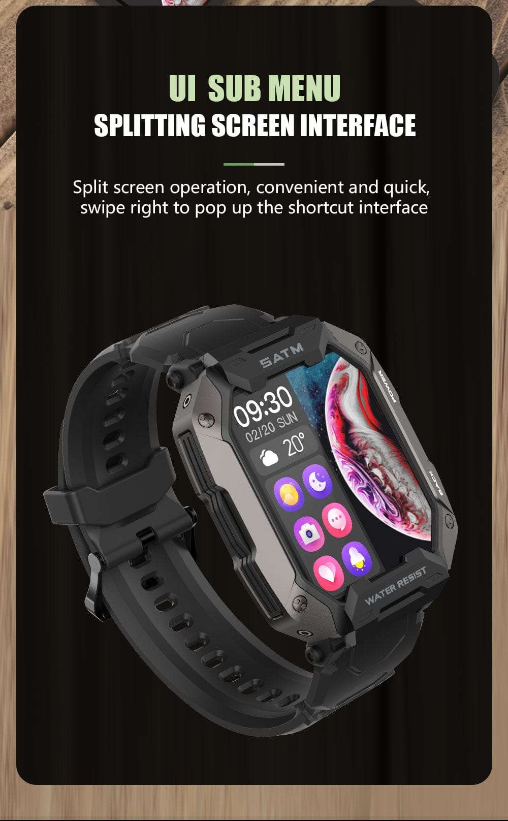 5ATM FC20 Ultra Smart Watch Carbon Watchs  BushLine