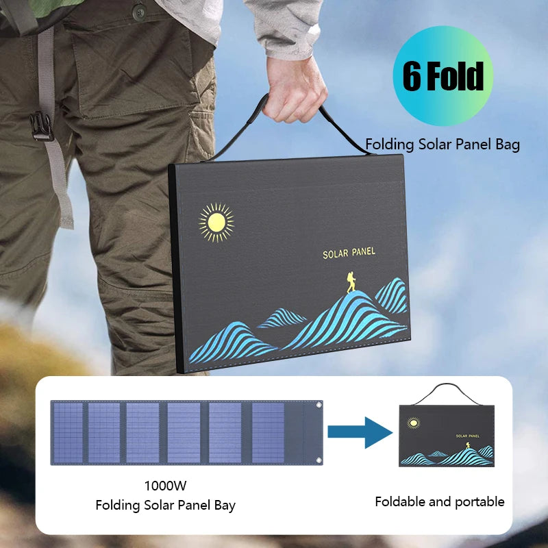 600W or 1000W Solar Panel Power Supply Portable Folding solar panels  BushLine