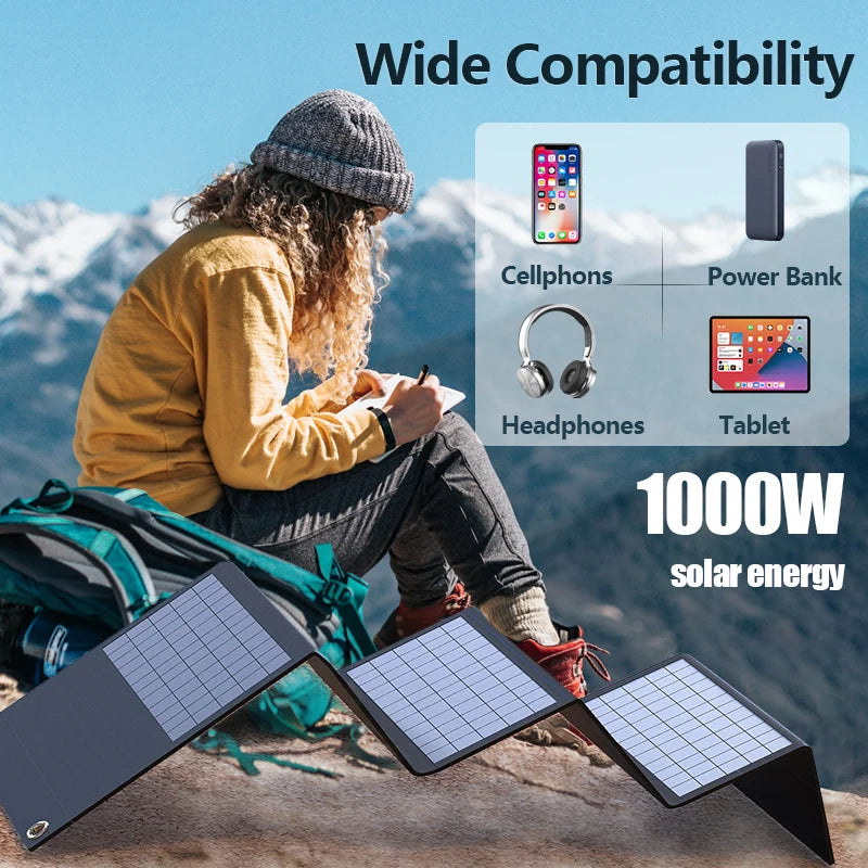 600W or 1000W Solar Panel Power Supply Portable Folding solar panels  BushLine