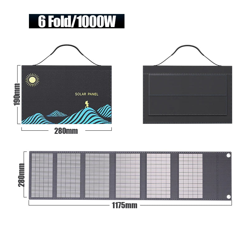 600W or 1000W Solar Panel Power Supply Portable Folding solar panels  BushLine
