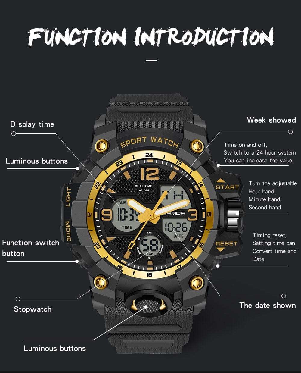 6030 Sports Military Quartz Watch Watchs  BushLine