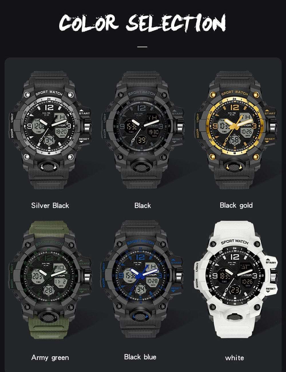 6030 Sports Military Quartz Watch Watchs  BushLine