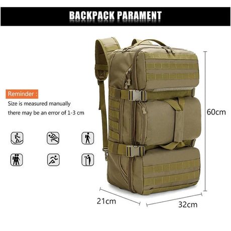 65ltr Travel FIFO Multi-function Backpack BackPacks  