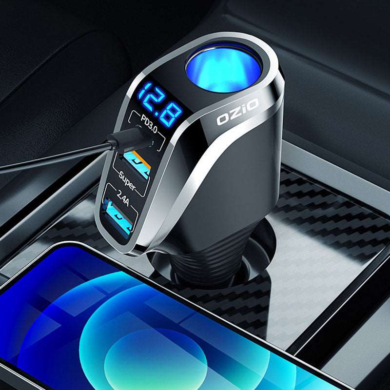 66W Super Fast Charge 1-to-3 Power to USB Automotive  BushLine
