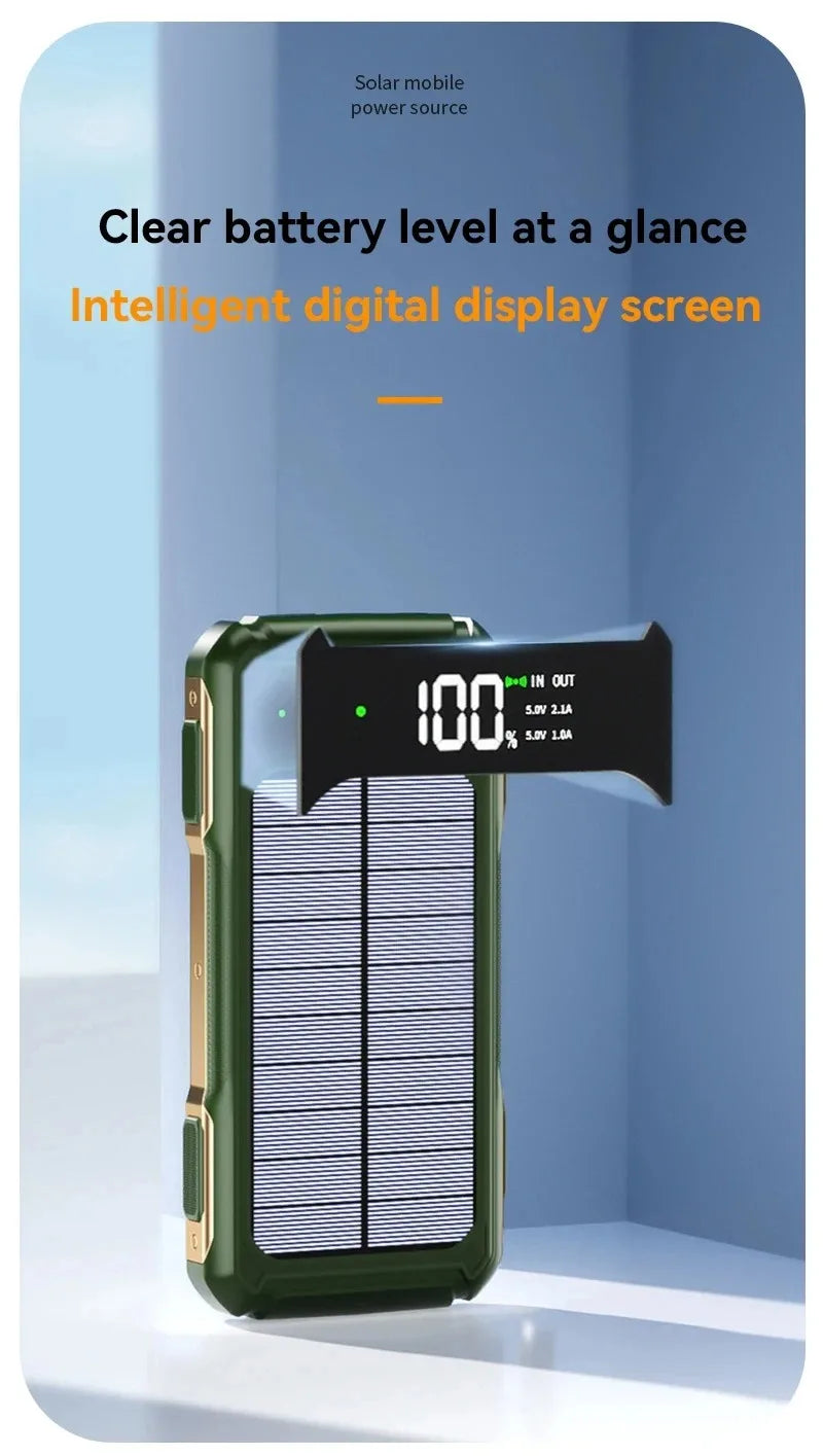 80000mAh Large Capacity  Solar Power Bank solar power  BushLine