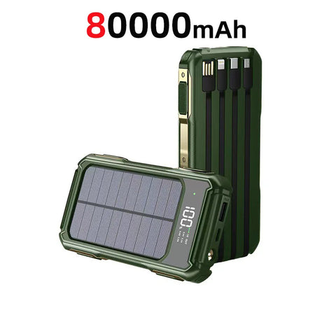 80000mAh Large Capacity Solar Power Bank solar power BushLine Green