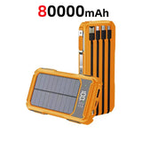 80000mAh Large Capacity Solar Power Bank solar power BushLine Orange
