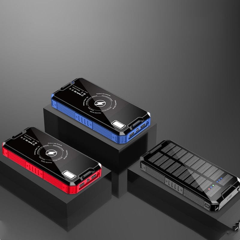 80000mAh Solar Power Bank Wireless 4 USB LED Outdoor Powerbank wifi & wireless  