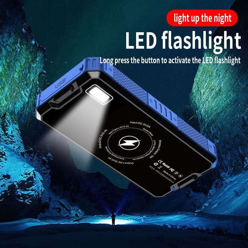 80000mAh Solar Power Bank Wireless 4 USB LED Outdoor Powerbank wifi & wireless  