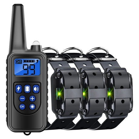 800M Dog Training E-Collar Anti Barking Dog Stuff BushLine 3 Collars