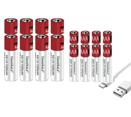 AA+AAA 5500mah Rechargeable Lithium Battery Rechargeable Batteries BushLine 8pcs