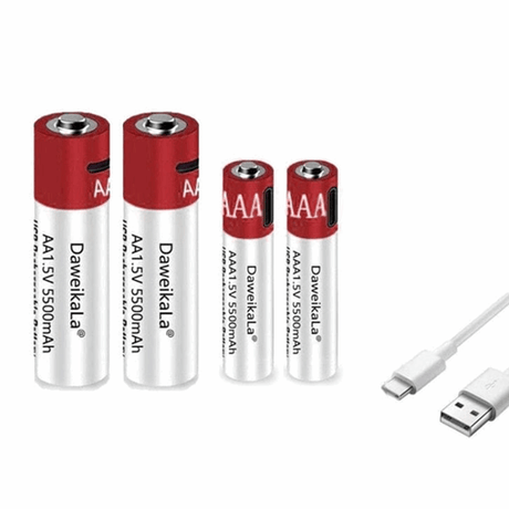 AA+AAA 5500mah Rechargeable Lithium Battery Rechargeable Batteries  BushLine