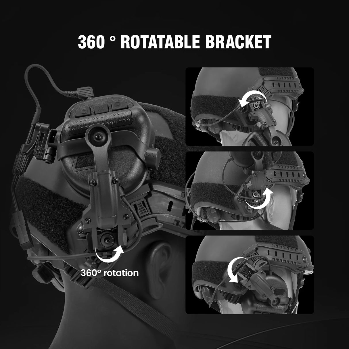 Active Noise Reduction Tactical 2 way Radio Headset Helmet & Pack Accessories  