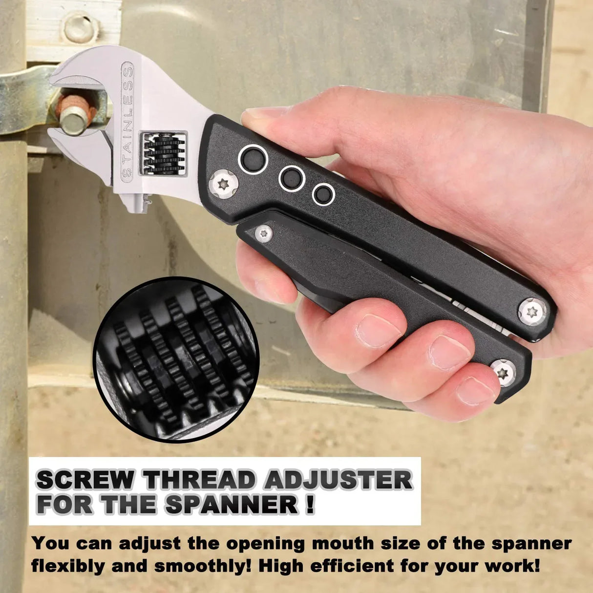 Adjustable Multi functional Wrench Folding Knife Pliers Screwdriver tools  