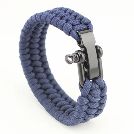 Adjustable Paracord Survival Wristband 23cm army surplus BushLine Blue 23cm