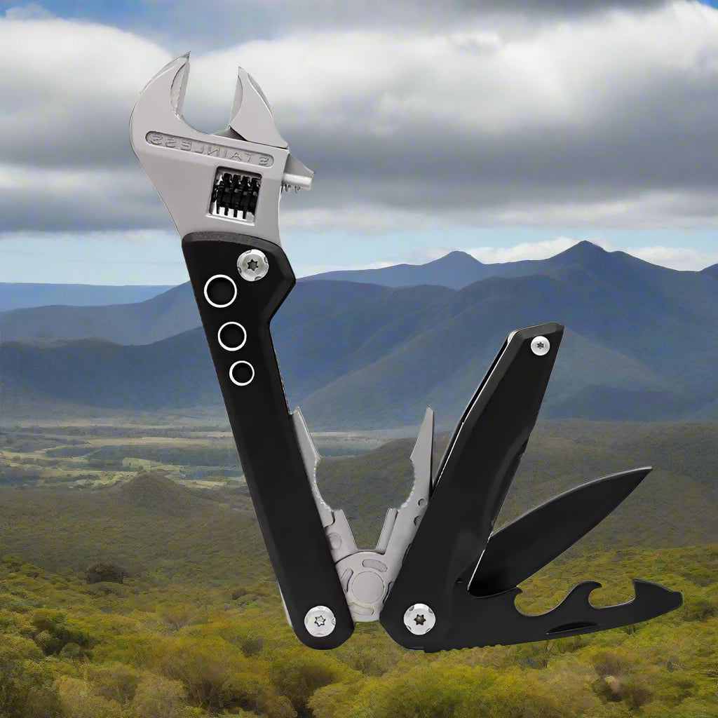 Adjustable Multi functional Wrench Folding Knife Pliers Screwdriver tools  BushLine