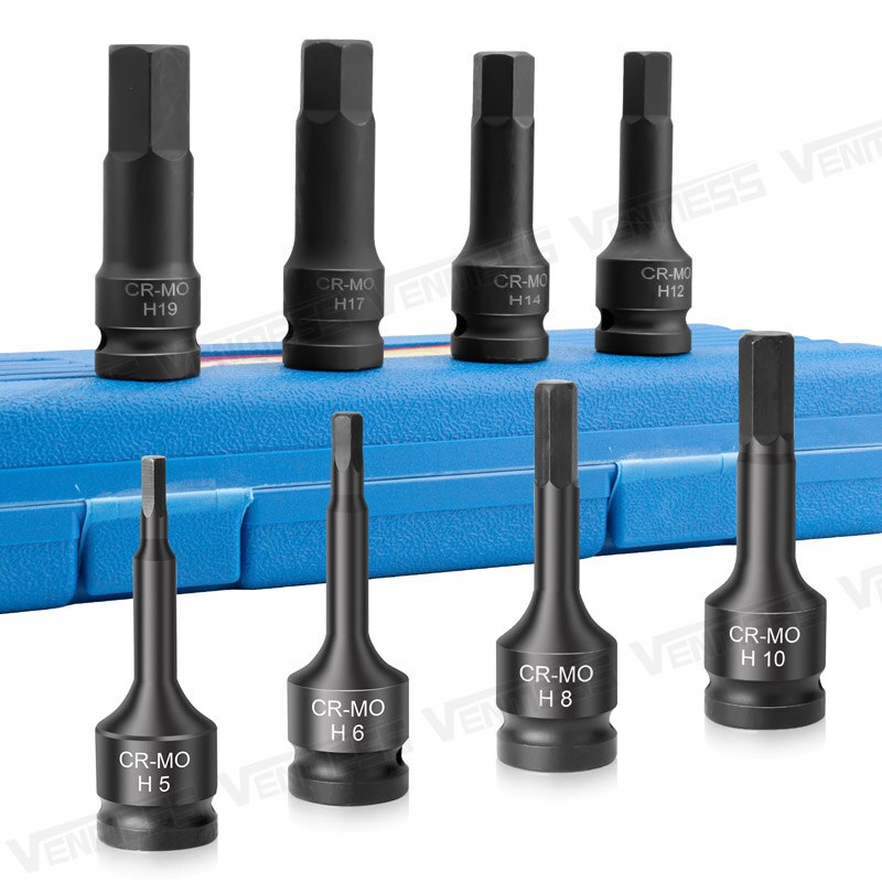 Allen Key 1/2" Impact Hex Head Bit Set Metric tools  BushLine