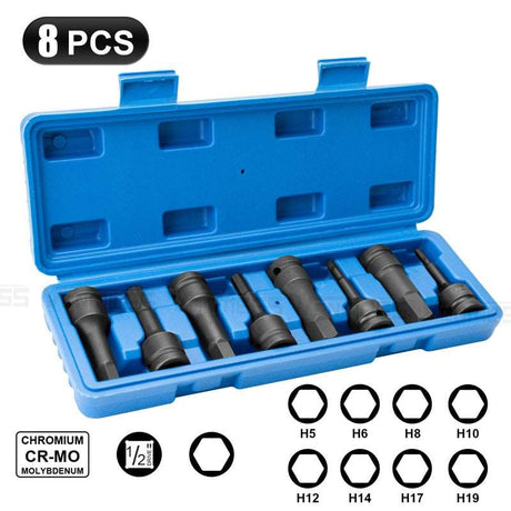 Allen Key 1/2" Impact Hex Head Bit Set Metric tools BushLine 8PCS