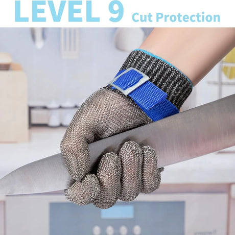 Anti-Cut Gloves Stainless Steel Wire Metal Mesh Hi-Vis & Safety  