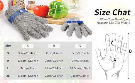 Anti-Cut Gloves Stainless Steel Wire Metal Mesh Hi-Vis & Safety  