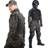 Army Military Police Security Uniform Outdoor Clothing BushLine Black camo S(45-55kg)