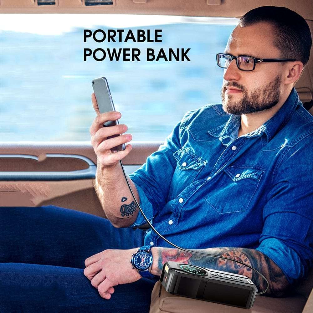 BUVAYE Car Jump Starter Air Pump Portable Air Compressor   