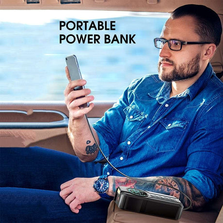 BUVAYE Car Jump Starter Air Pump Portable Air Compressor   