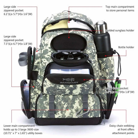 BassDash Fishing Tackle Backpack Multifunctional BackPacks  