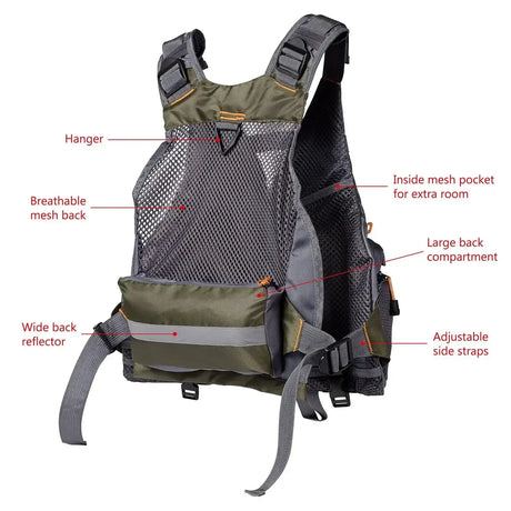 Bassdash Breathable Fishing Tackle Vest Jacket Marine & Fishing  