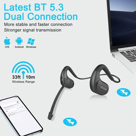 Bluetooth 5.3 Earphones Removable Mic phone stuff  