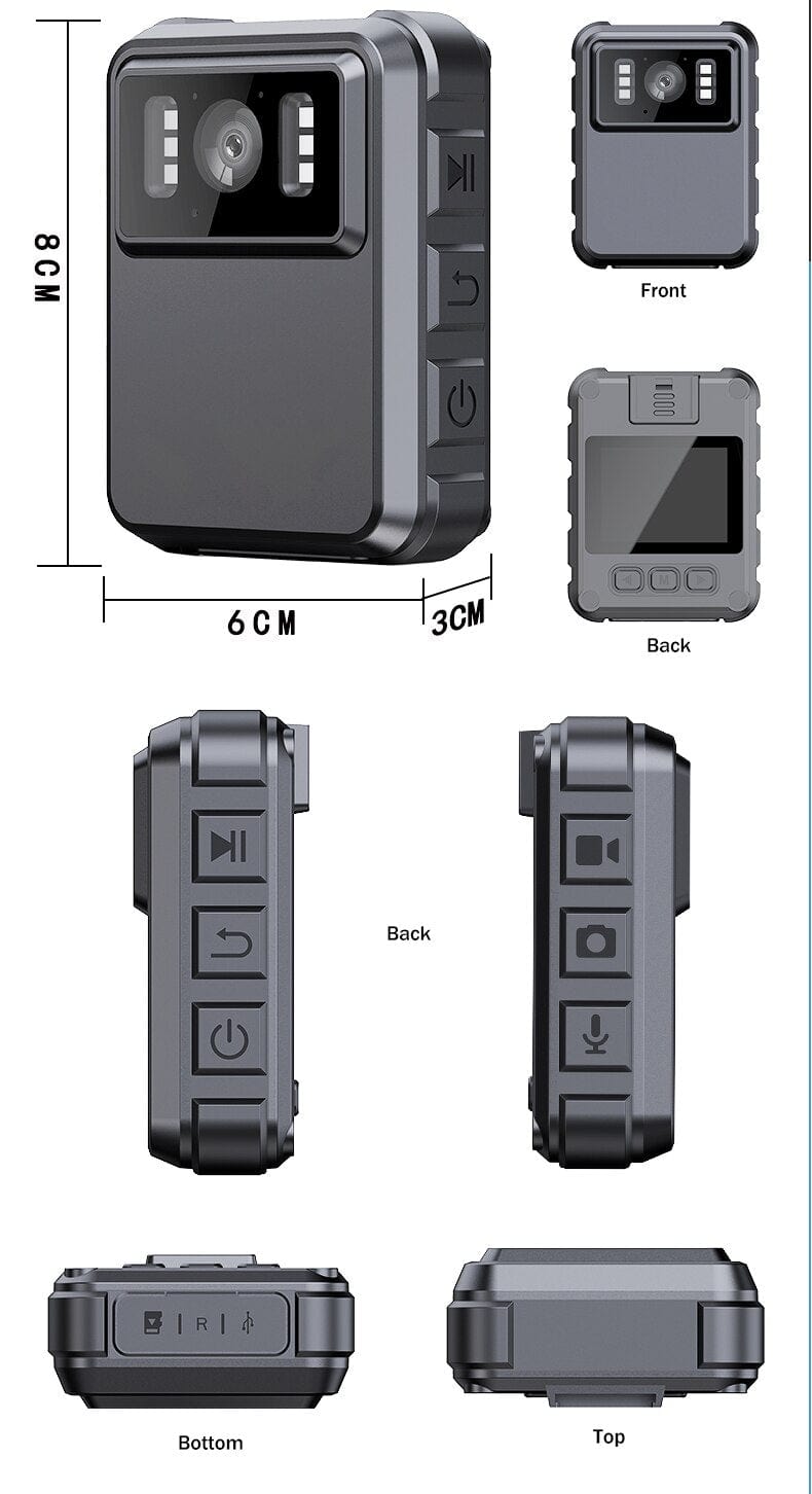 Body Camera Full HD Night Vision 4K Security Cameras  BushLine