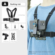 Packing list for the basic kit: chest strap, J-hook buckle, screw, adapter, clip and strap