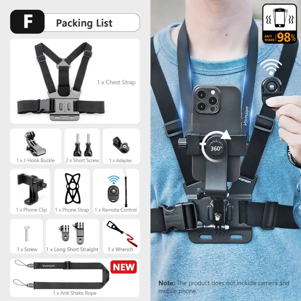 Body Harness Phone Mount Hands Free phone stuff BushLine With Remote