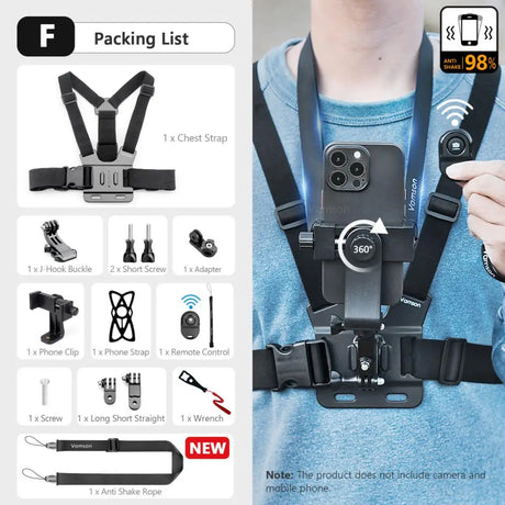 Body Harness Phone Mount Hands Free phone stuff BushLine With Remote
